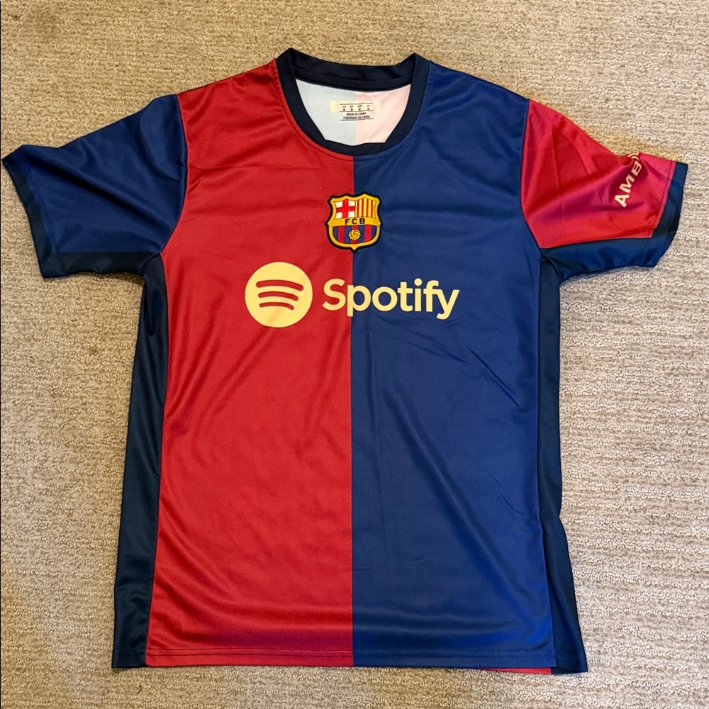 YOUTH Barcelona Lamine Yamal Home Jersey - with Spotify Logo (size Medium)